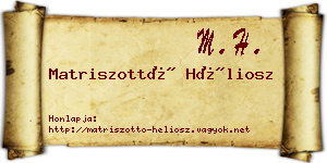 Matriszottó Héliosz névjegykártya
